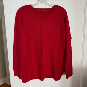 Red mixed cable stitch sweater - Size S